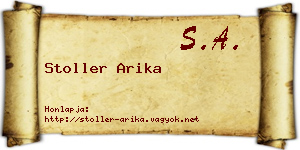 Stoller Arika névjegykártya